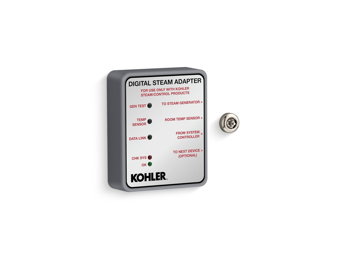 KOHLER K-32311-SN Invigoration Series Digital Steam Adapter - Vibrant Polished Nickel
