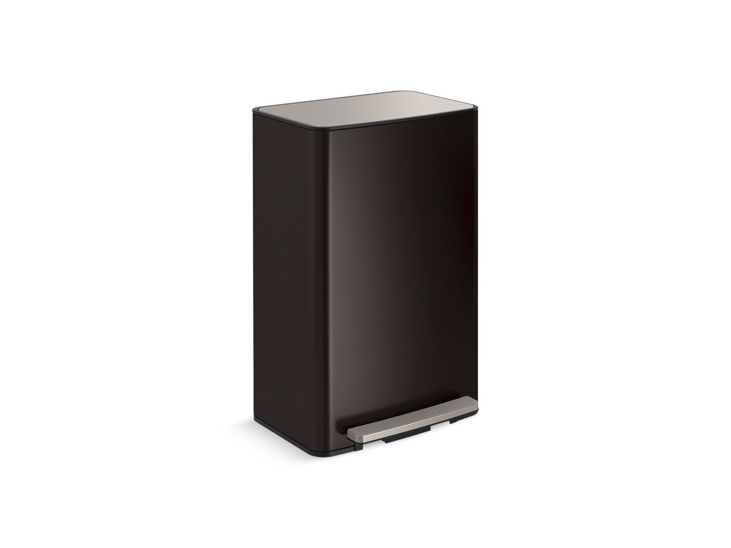 KOHLER K-REC35844-BST 13-Gallon Curved Step Trash Can - Black Stainless