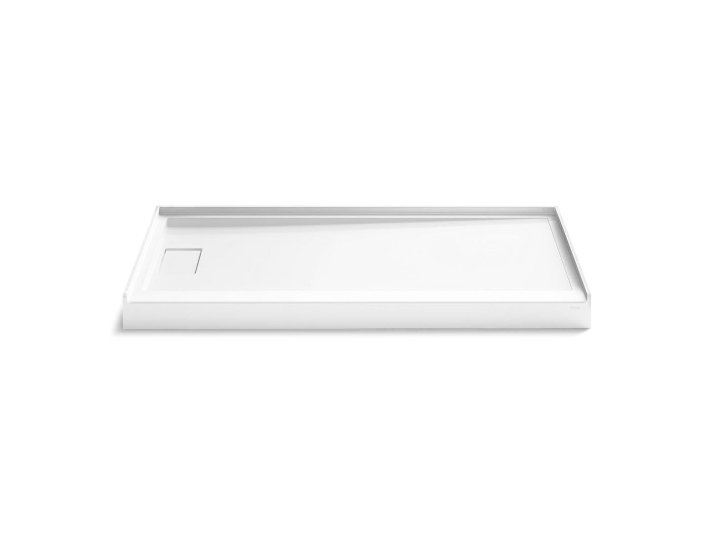 KOHLER K-44147-HW1 60" x 30" alcove shower base, left drain - Honed White