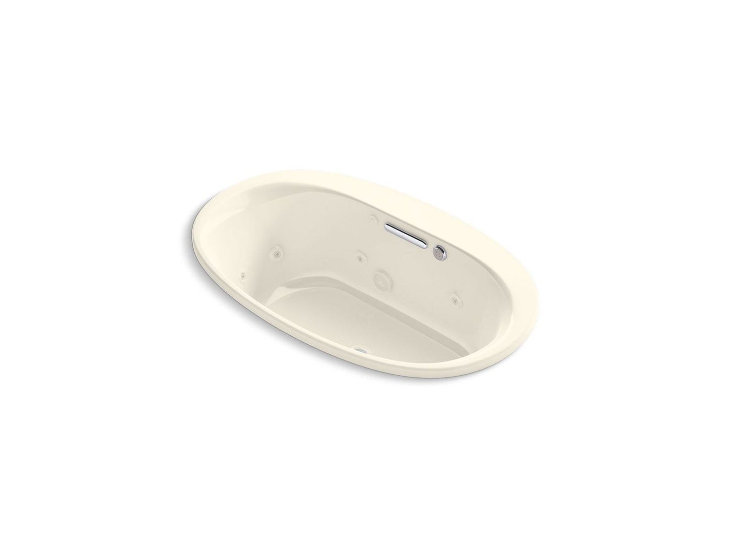 KOHLER Underscore 59-3/4" x 35-3/4" drop-in Heated BubbleMassage air bath with whirlpool - Biscuit, K-5714-XHGH-96