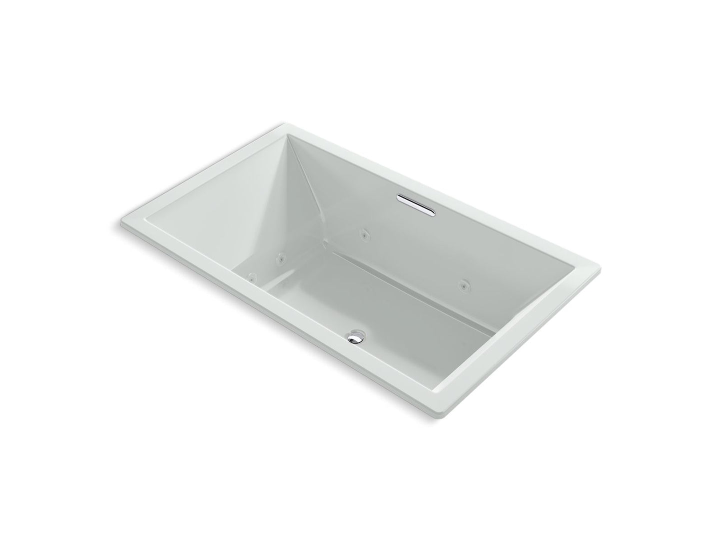 KOHLER Underscore 72" x 42" drop-in heated whirlpool bath - Ice Grey, K-1174-JH-95