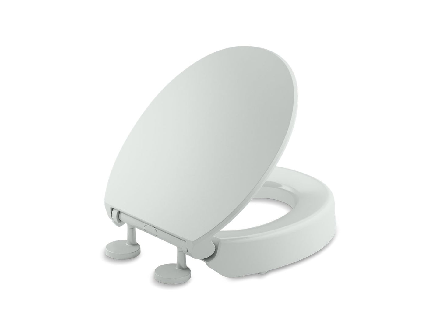 KOHLER K-25876-95 Elevated Quiet-Close round-front toilet seat - Ice Grey