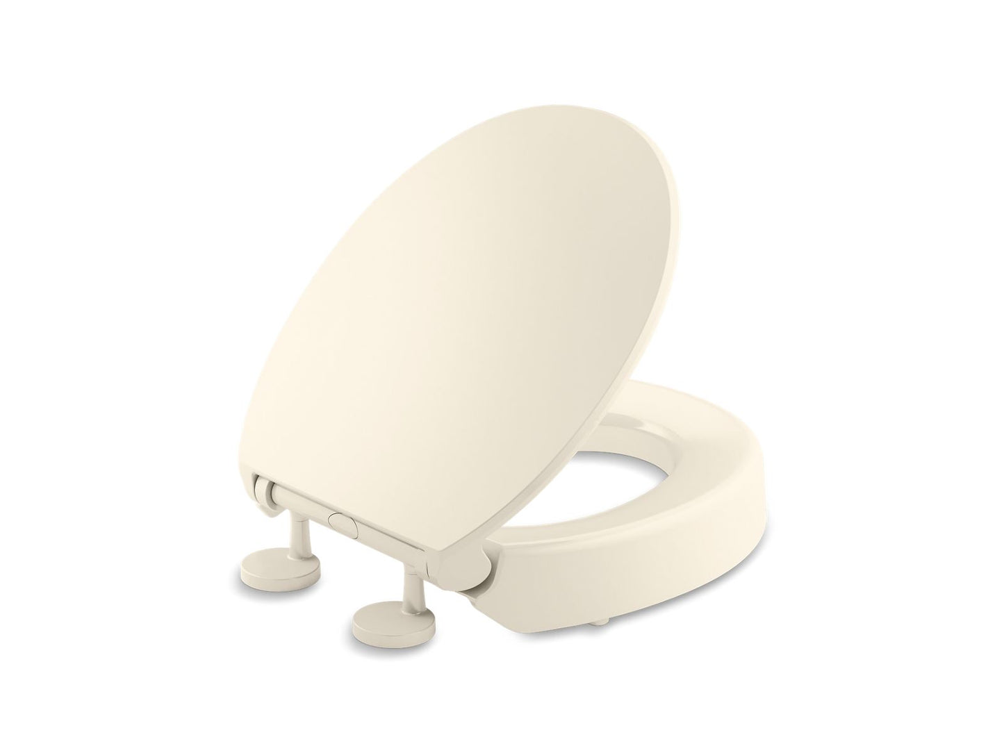 KOHLER K-25876-47 Elevated Quiet-Close round-front toilet seat - Almond
