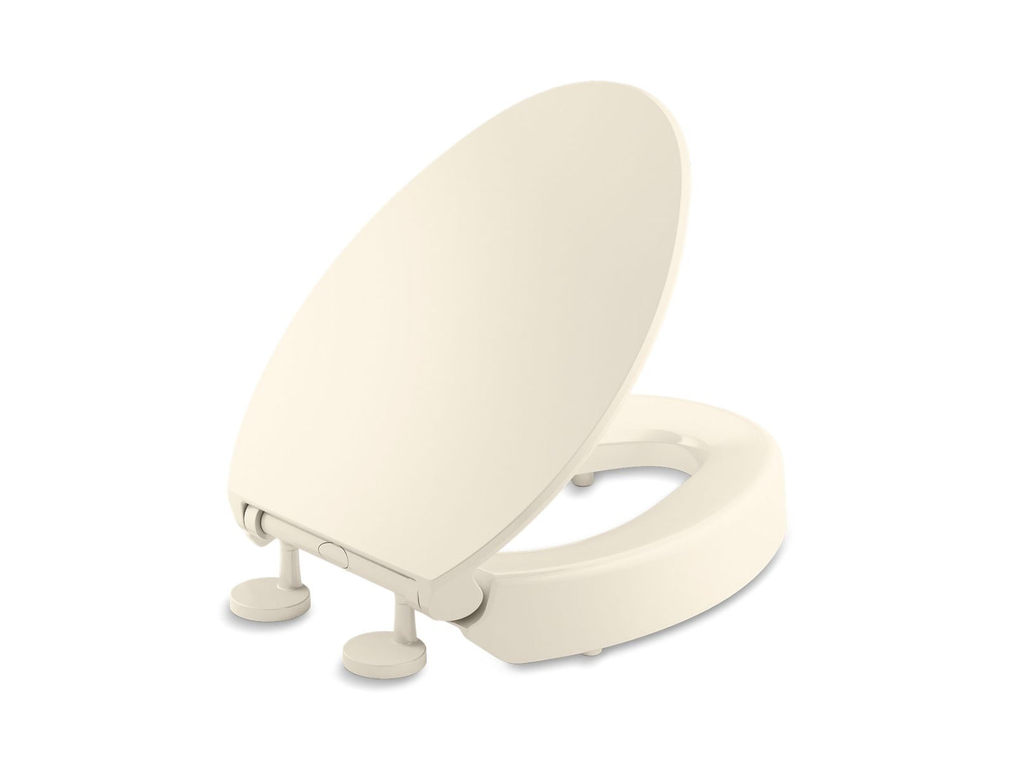KOHLER K-25875-47 Elevated Quiet-Close elongated toilet seat - Almond