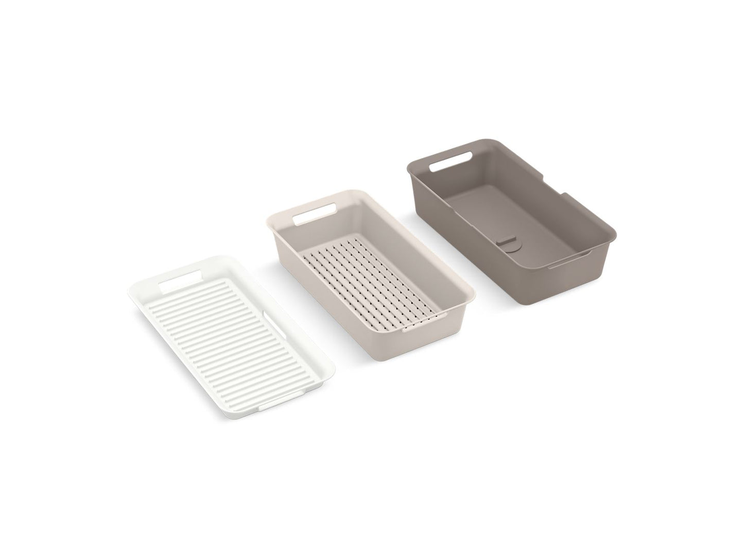 KOHLER K-35000-LGT Riverby Three-Piece Workstation Sink Accessory Set -