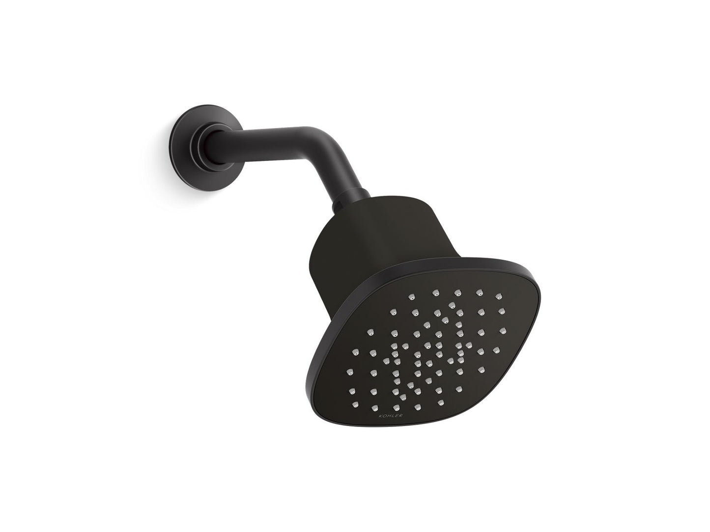 KOHLER K-37722-Y-BL Square single-function filtered showerhead, 2.5 gpm - Matte Black