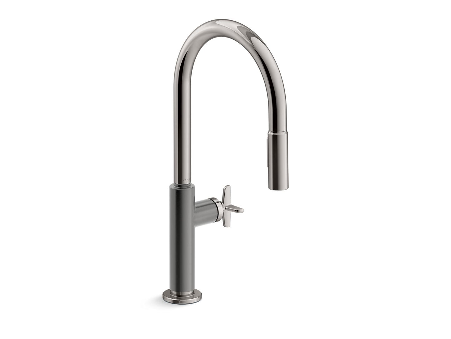 KOHLER K-28669-3-TT Pull-down kitchen sink faucet with two-function sprayhead - Vibrant Titanium
