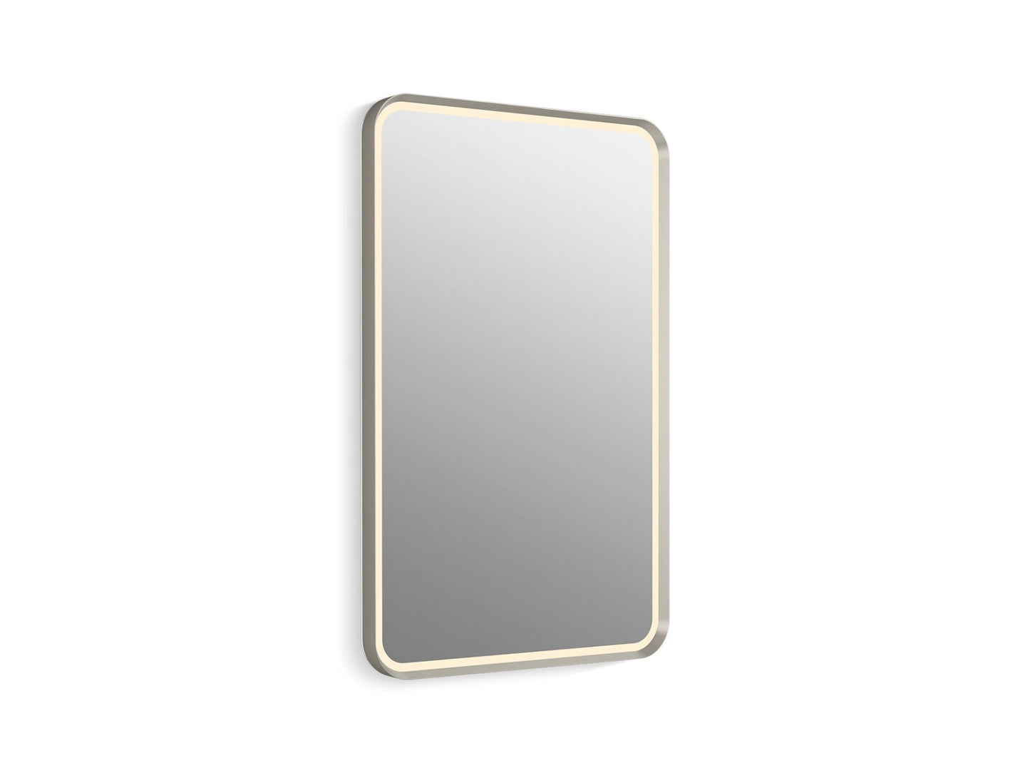 KOHLER K-38023-DLM-BNL 22" x 34" rectangular lighted framed mirror - Brushed Nickel