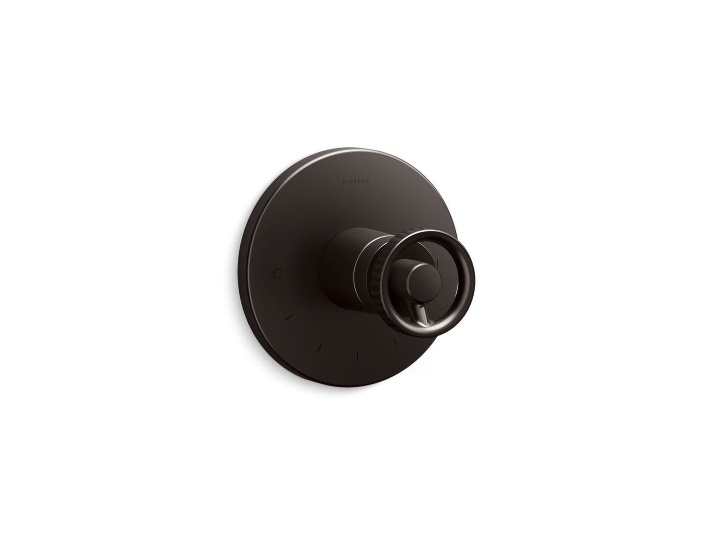 KOHLER K-T78027-9-BGP MasterShower temperature control valve trim with Industrial handle - Brushed Graphite