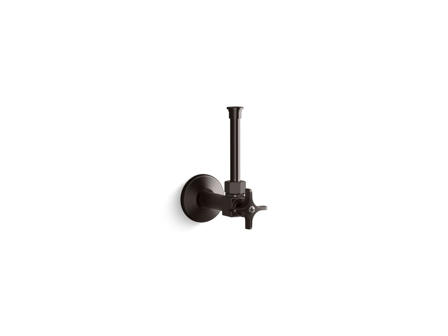 KOHLER K-7653-BGP 1/2" angle supply with stop, cross handle and rigid vertical tube - Brushed Graphite