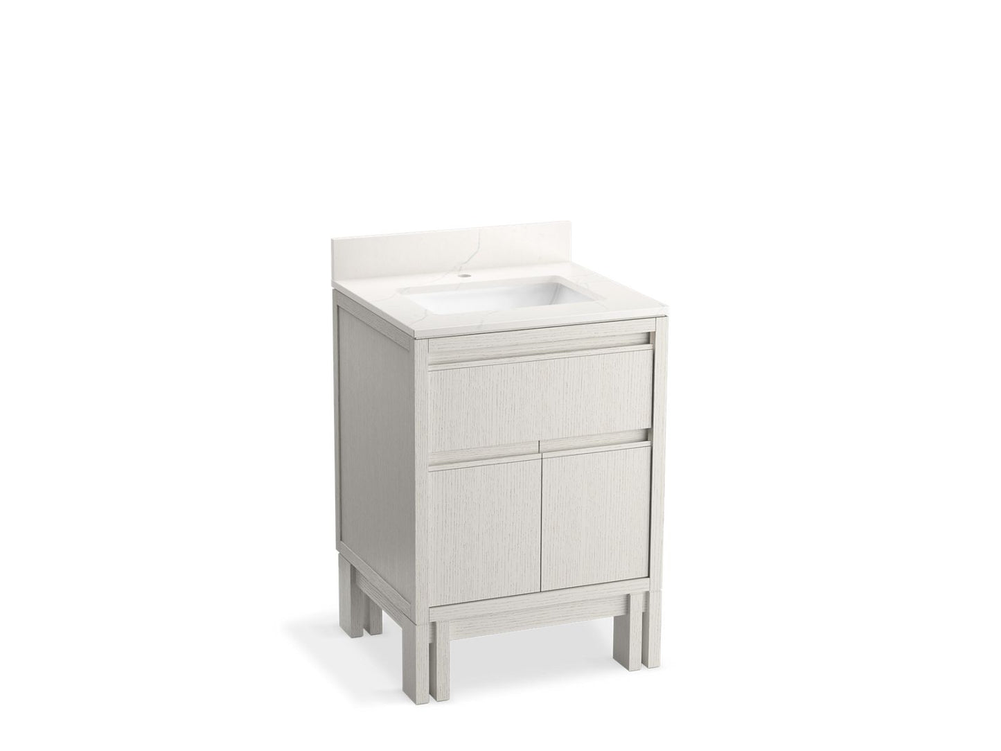 KOHLER 33015-GW0 Solive 24 in. Bathroom Vanity Cabinet With Sink And Quartz Top