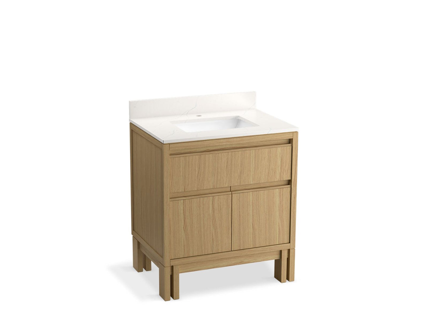 KOHLER 32836-WEK Solive 30 in. Bathroom Vanity Cabinet With Sink And Quartz Top - Light Oak