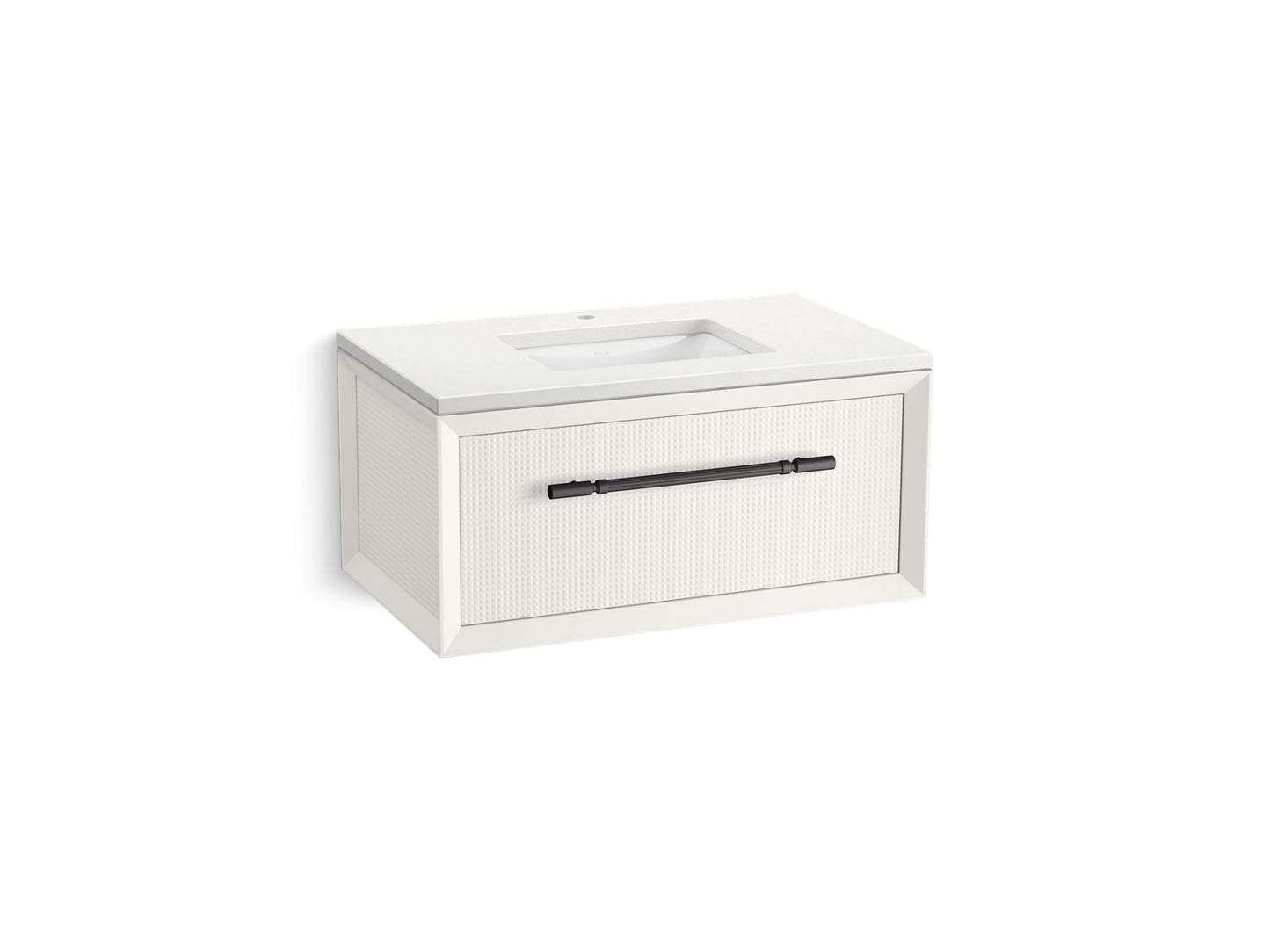 KOHLER K-CM33562-BD10-0WL 36" wall-hung bathroom vanity cabinet with sink and quartz top - White