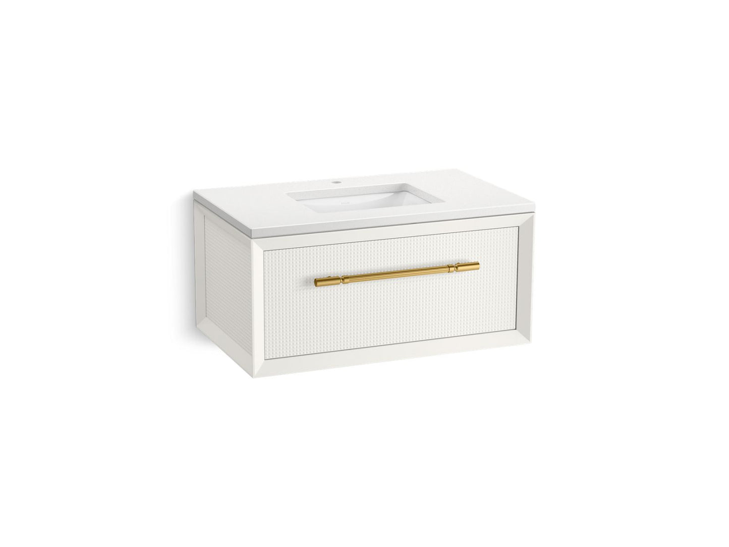 KOHLER K-CM33562-BD10-0WB 36" wall-hung bathroom vanity cabinet with sink and quartz top - White