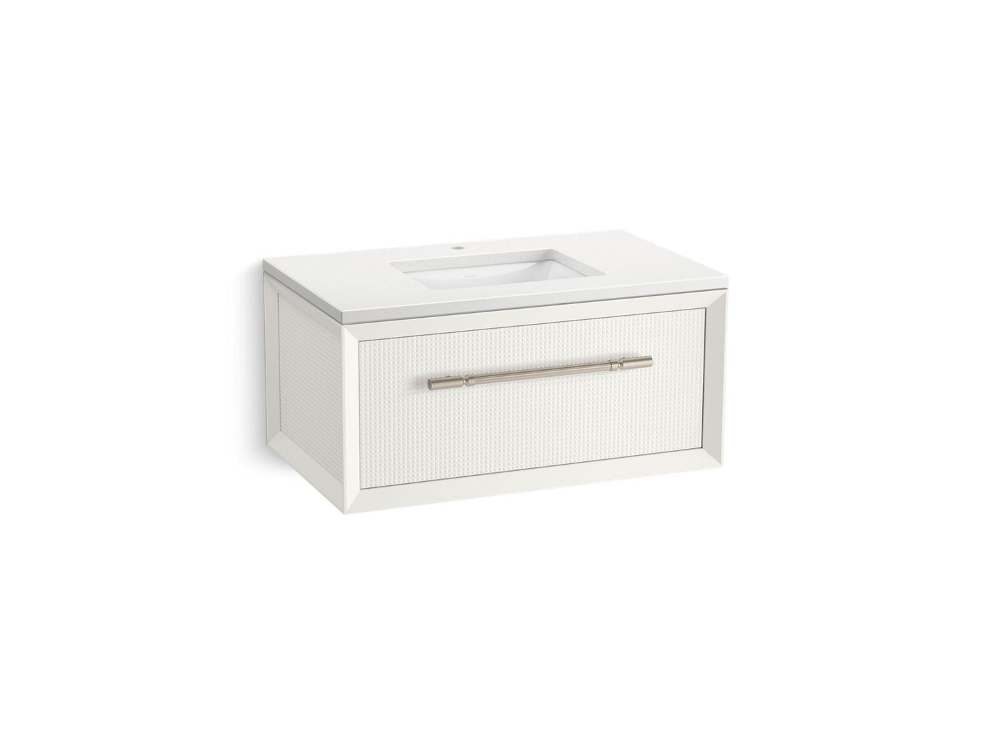 KOHLER K-CM33562-BD10-0WN 36" wall-hung bathroom vanity cabinet with sink and quartz top - White