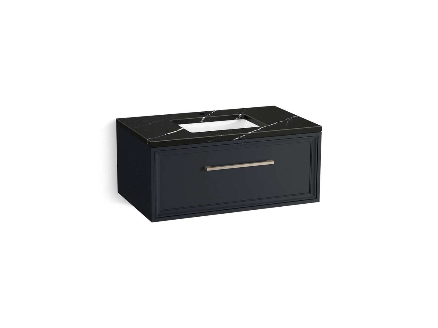 KOHLER K-CM33566-BD22-XEN 36" wall-hung bathroom vanity cabinet with sink and quartz top - Slate Grey