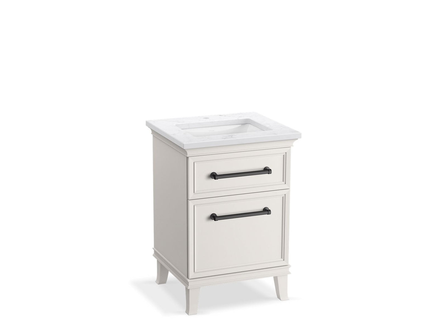KOHLER K-CM29469-BD1-ATL 24" bathroom vanity cabinet with sink and quartz top - Linen White