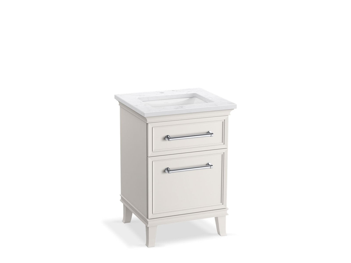 KOHLER K-CM29469-BD1-ATC 24" bathroom vanity cabinet with sink and quartz top - Linen White
