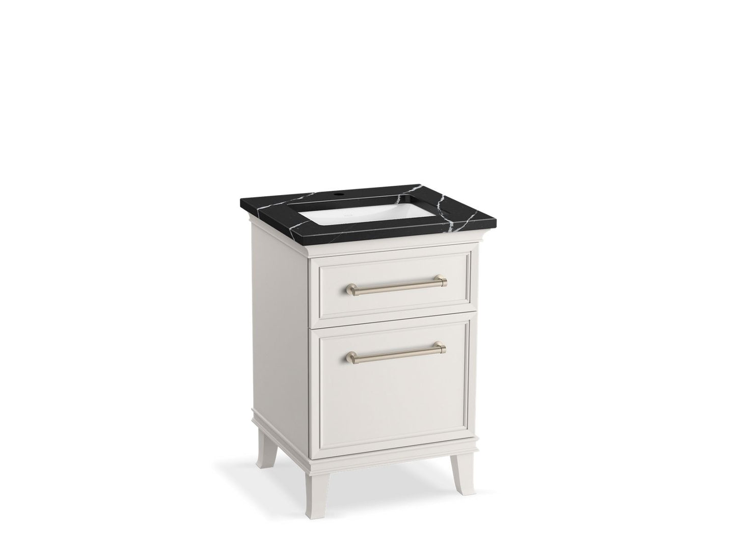 KOHLER K-CM29469-BD1-AEN 24" bathroom vanity cabinet with sink and quartz top - Linen White