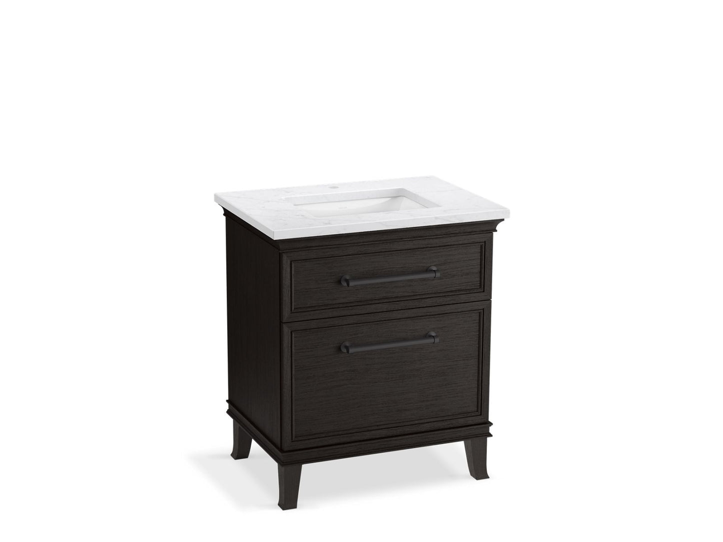 KOHLER K-CM29480-BD2-BTL 30" bathroom vanity cabinet with sink and quartz top - Carbon Oak