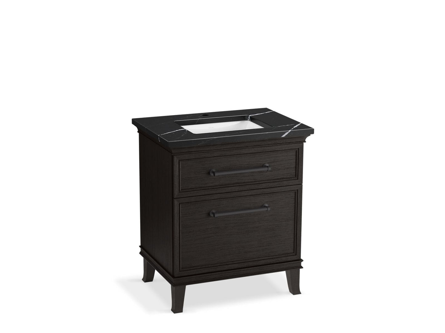 KOHLER K-CM29480-BD2-BEL 30" bathroom vanity cabinet with sink and quartz top - Carbon Oak