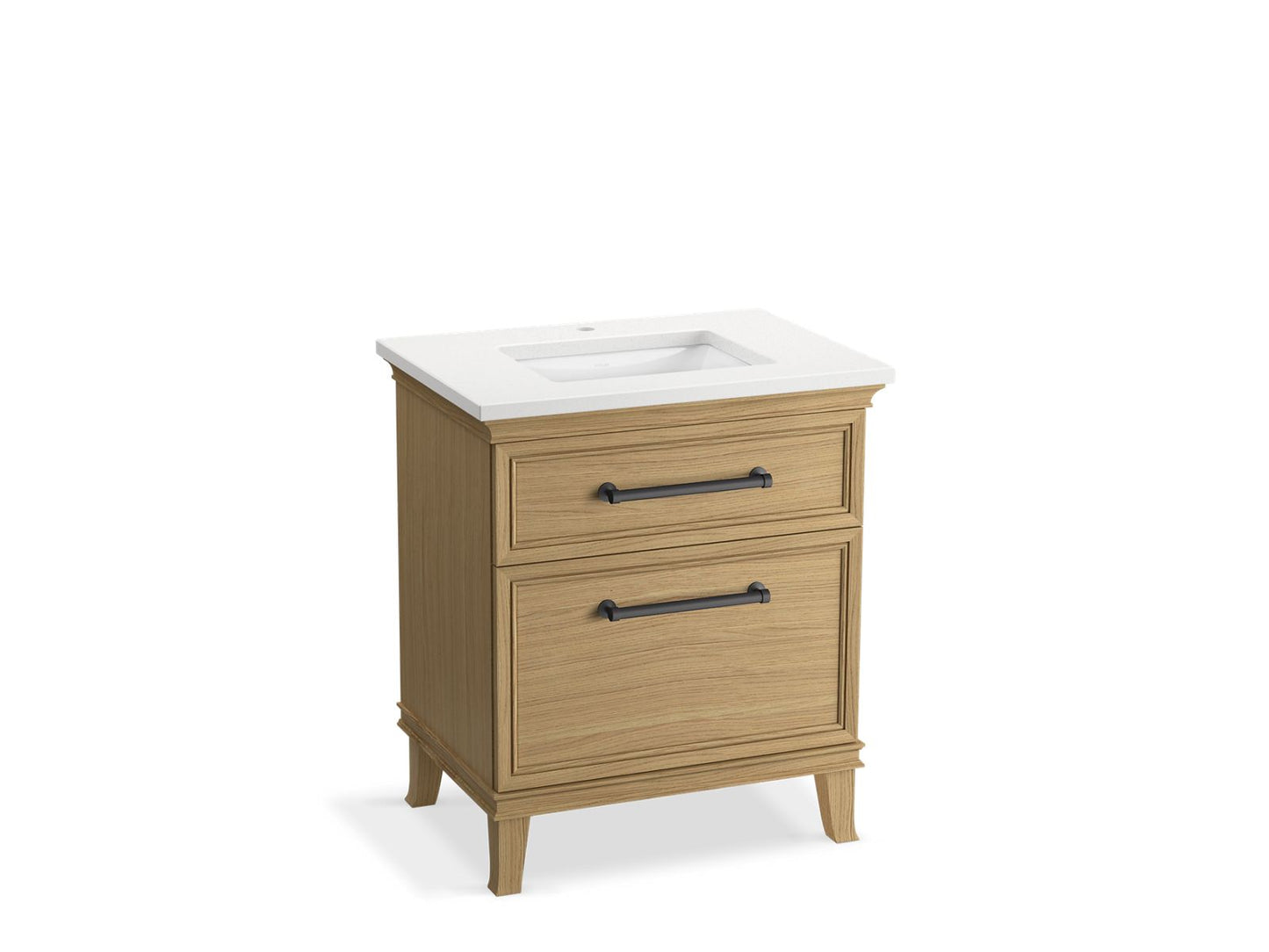 KOHLER K-CM29480-BD2-KWL 30" bathroom vanity cabinet with sink and quartz top - Light Oak
