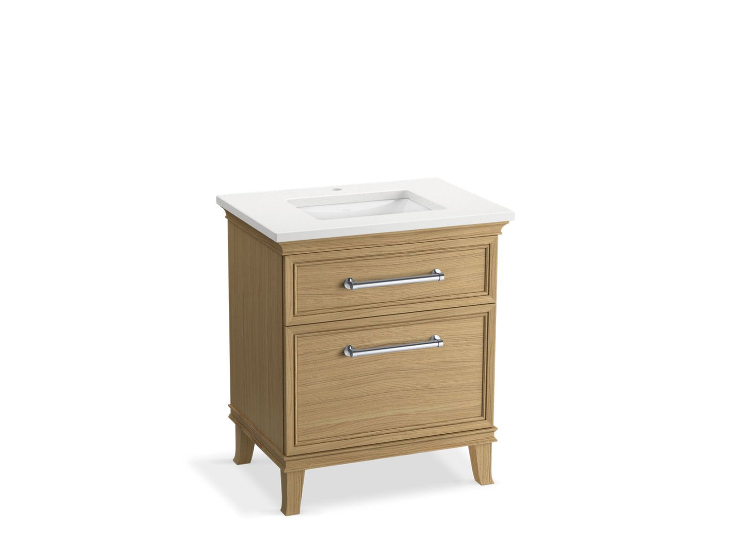 KOHLER K-CM29480-BD2-KWC 30" bathroom vanity cabinet with sink and quartz top - Light Oak