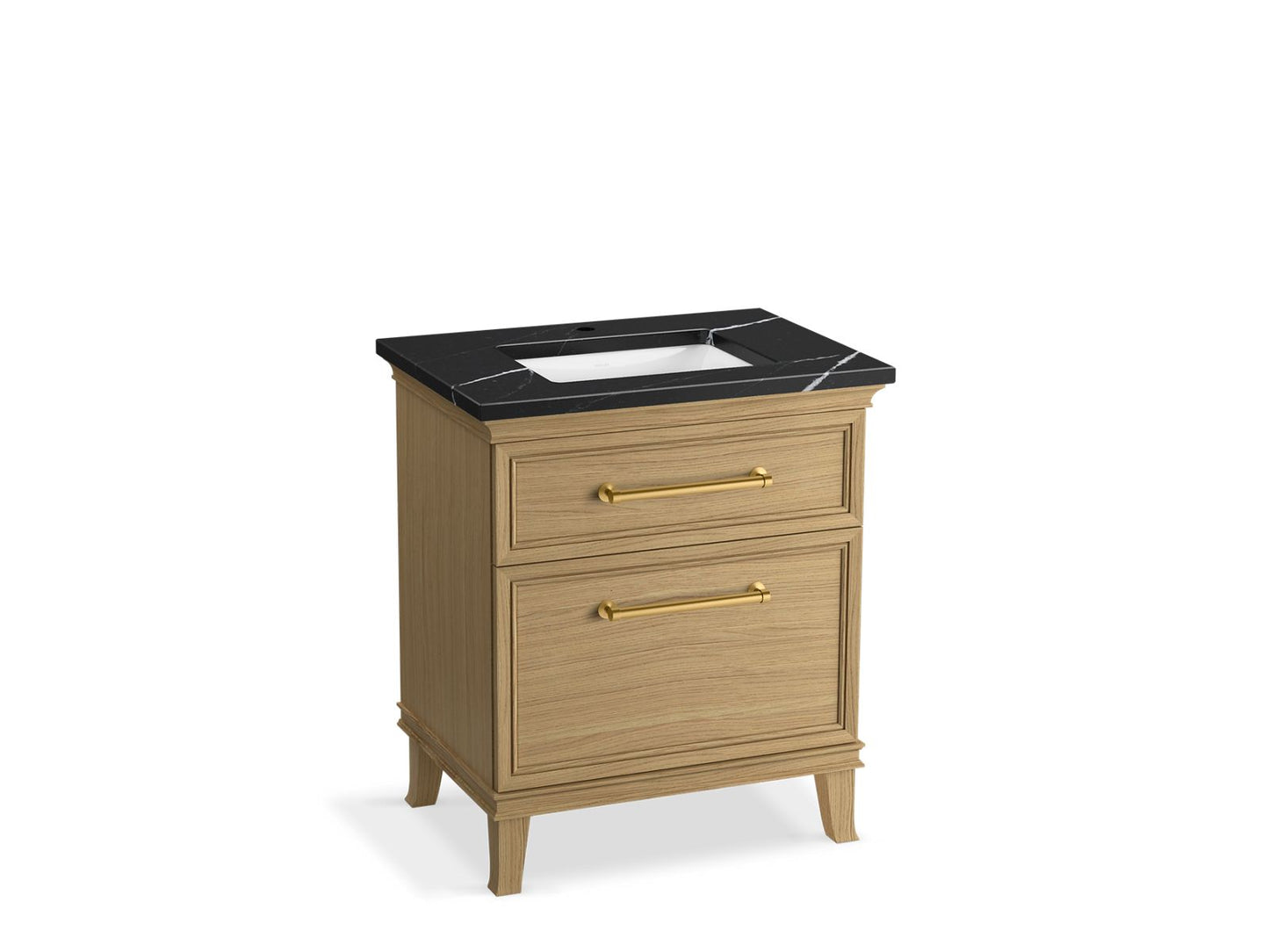 KOHLER K-CM29480-BD2-KMB 30" bathroom vanity cabinet with sink and quartz top - Light Oak