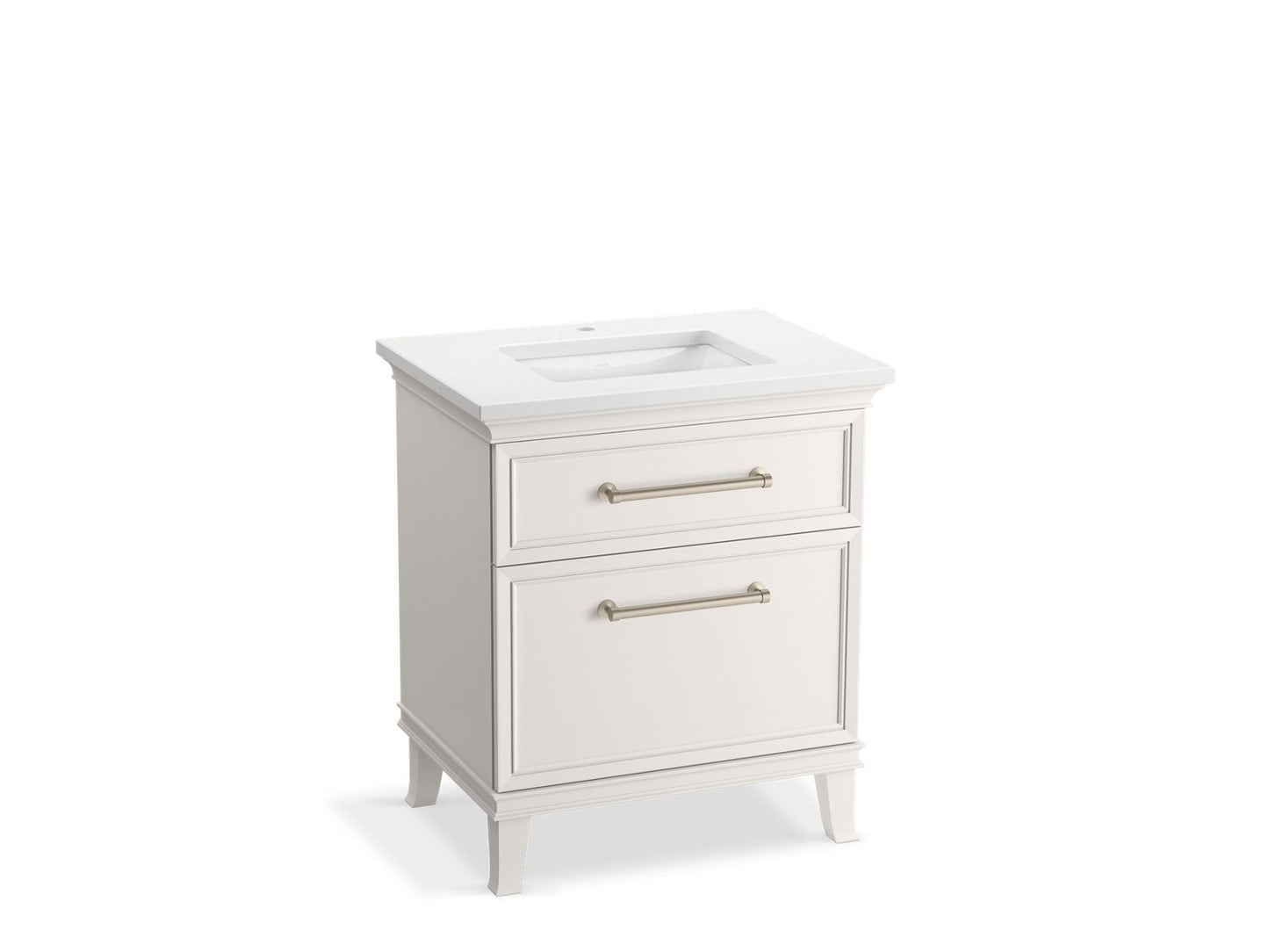 KOHLER K-CM29480-BD2-AWN 30" bathroom vanity cabinet with sink and quartz top - Linen White