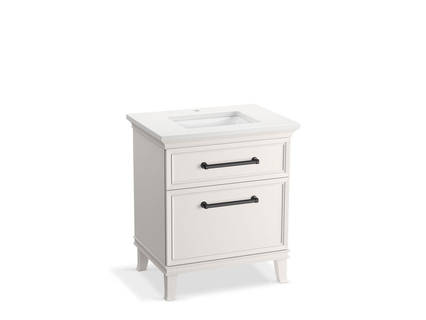 KOHLER K-CM29480-BD2-AWL 30" bathroom vanity cabinet with sink and quartz top - Linen White