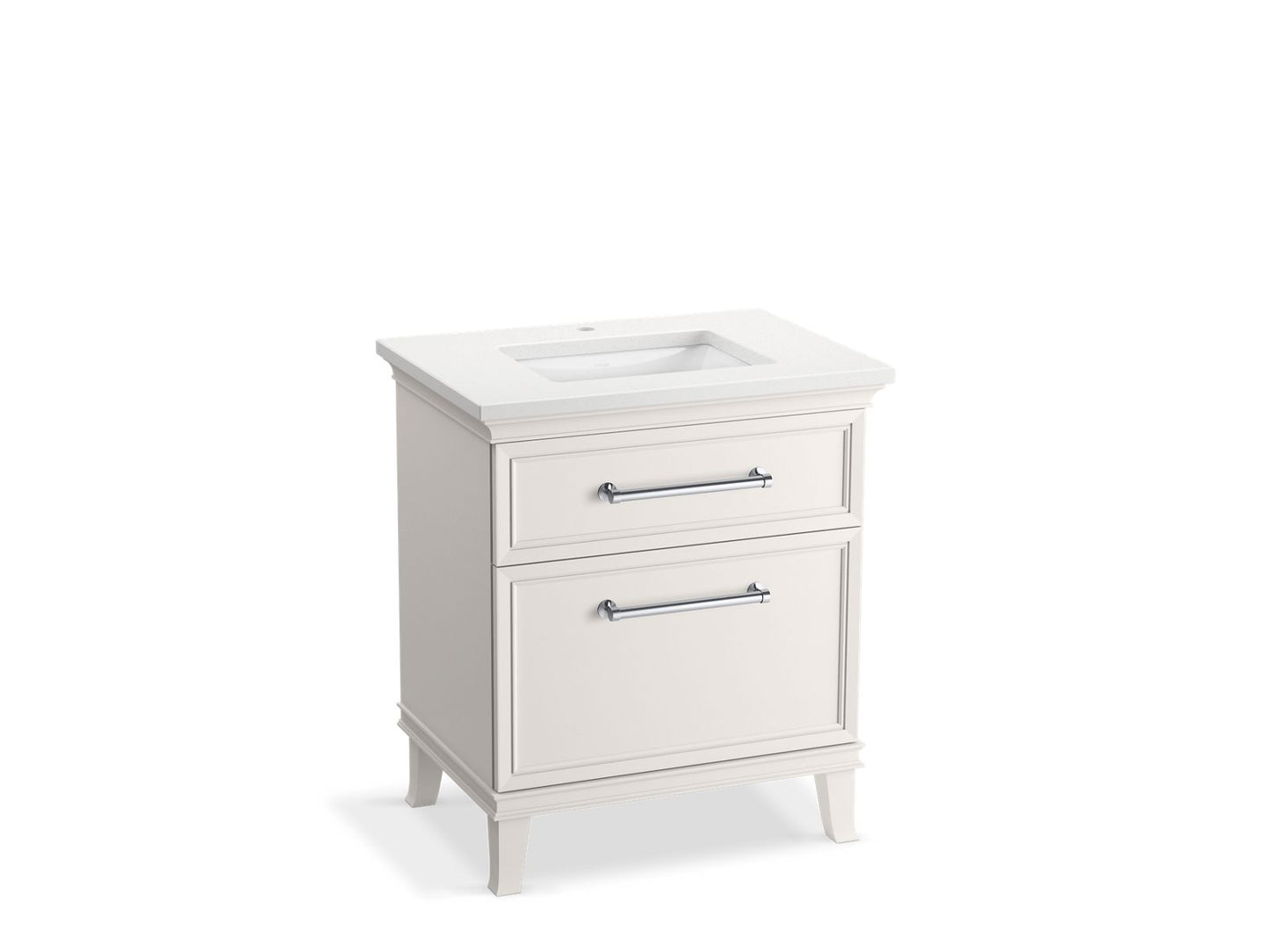 KOHLER K-CM29480-BD2-AWC 30" bathroom vanity cabinet with sink and quartz top - Linen White