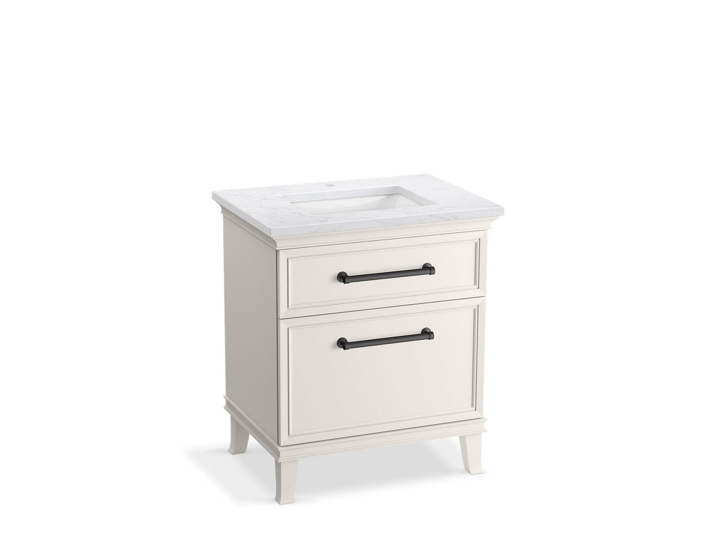 KOHLER K-CM29480-BD2-ATL 30" bathroom vanity cabinet with sink and quartz top - Linen White
