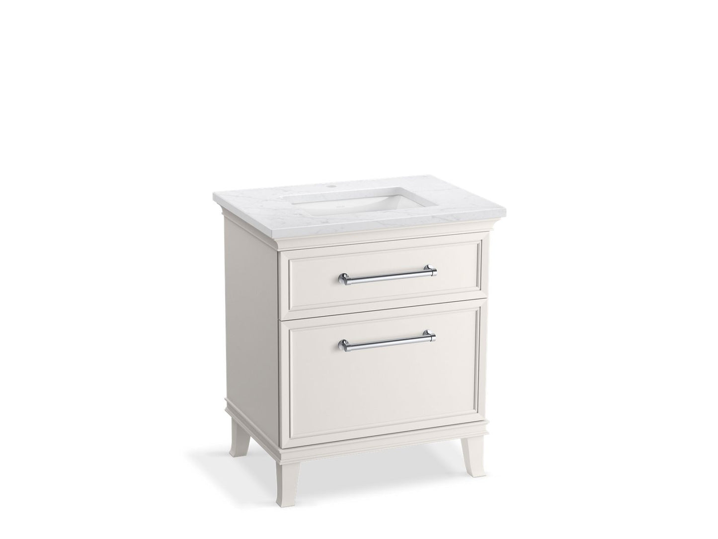KOHLER K-CM29480-BD2-ATC 30" bathroom vanity cabinet with sink and quartz top - Linen White