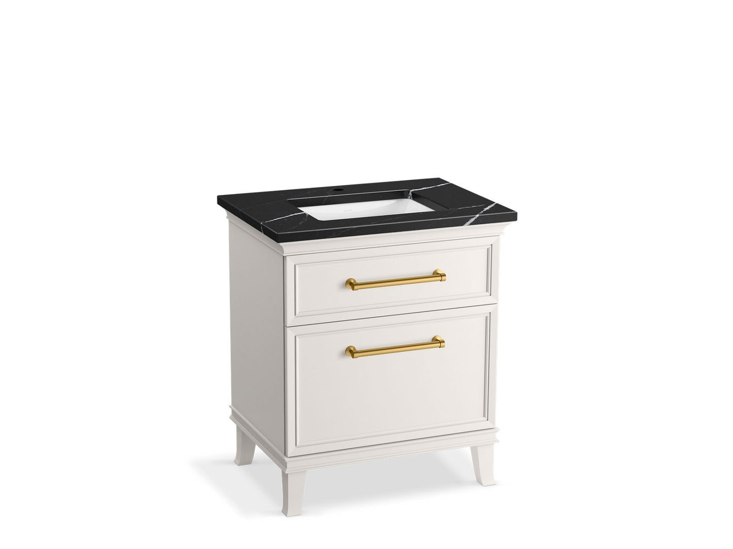 KOHLER K-CM29480-BD2-AEB 30" bathroom vanity cabinet with sink and quartz top - Linen White