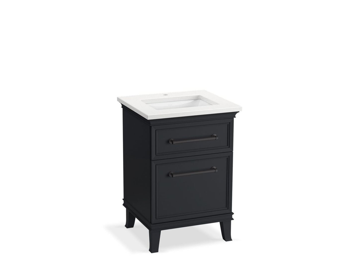 KOHLER K-CM29469-BD1-XWL 24" bathroom vanity cabinet with sink and quartz top - Slate Grey