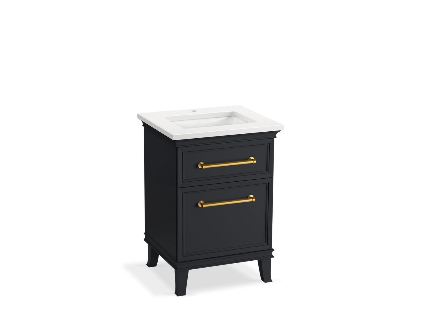 KOHLER K-CM29469-BD1-XWB 24" bathroom vanity cabinet with sink and quartz top - Slate Grey