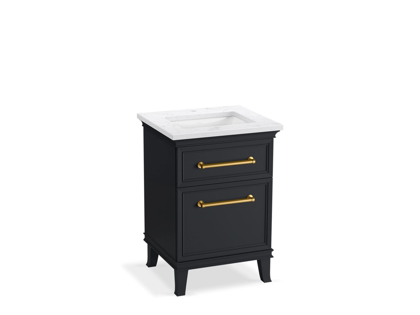 KOHLER K-CM29469-BD1-XTB 24" bathroom vanity cabinet with sink and quartz top - Slate Grey