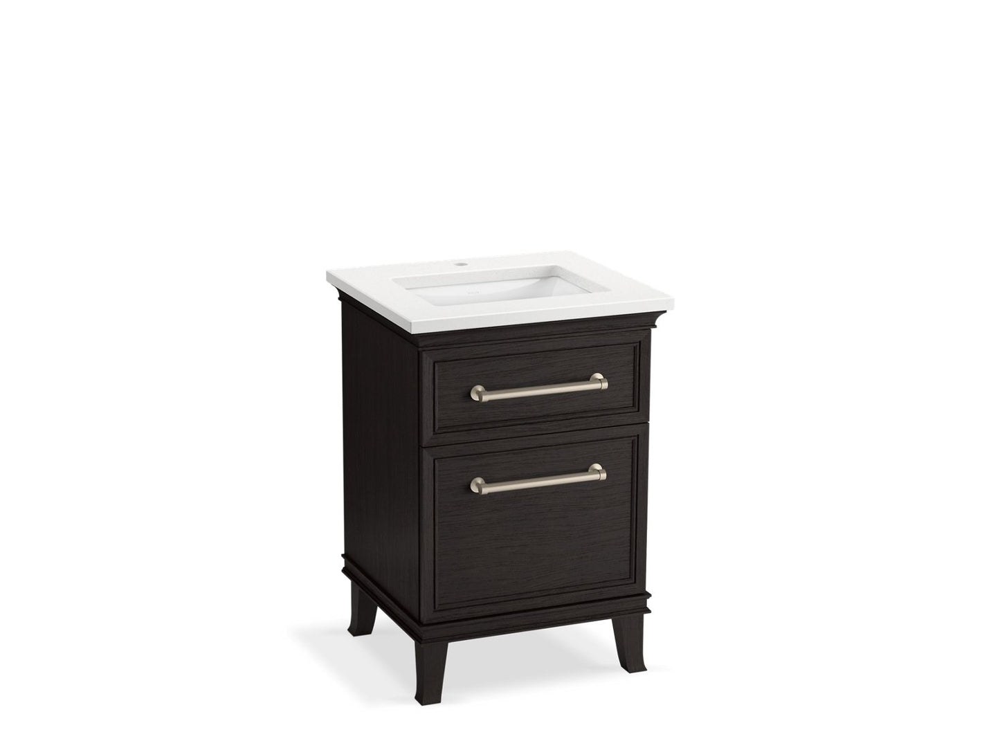 KOHLER K-CM29469-BD1-WWN 24" bathroom vanity cabinet with sink and quartz top - Carbon Oak