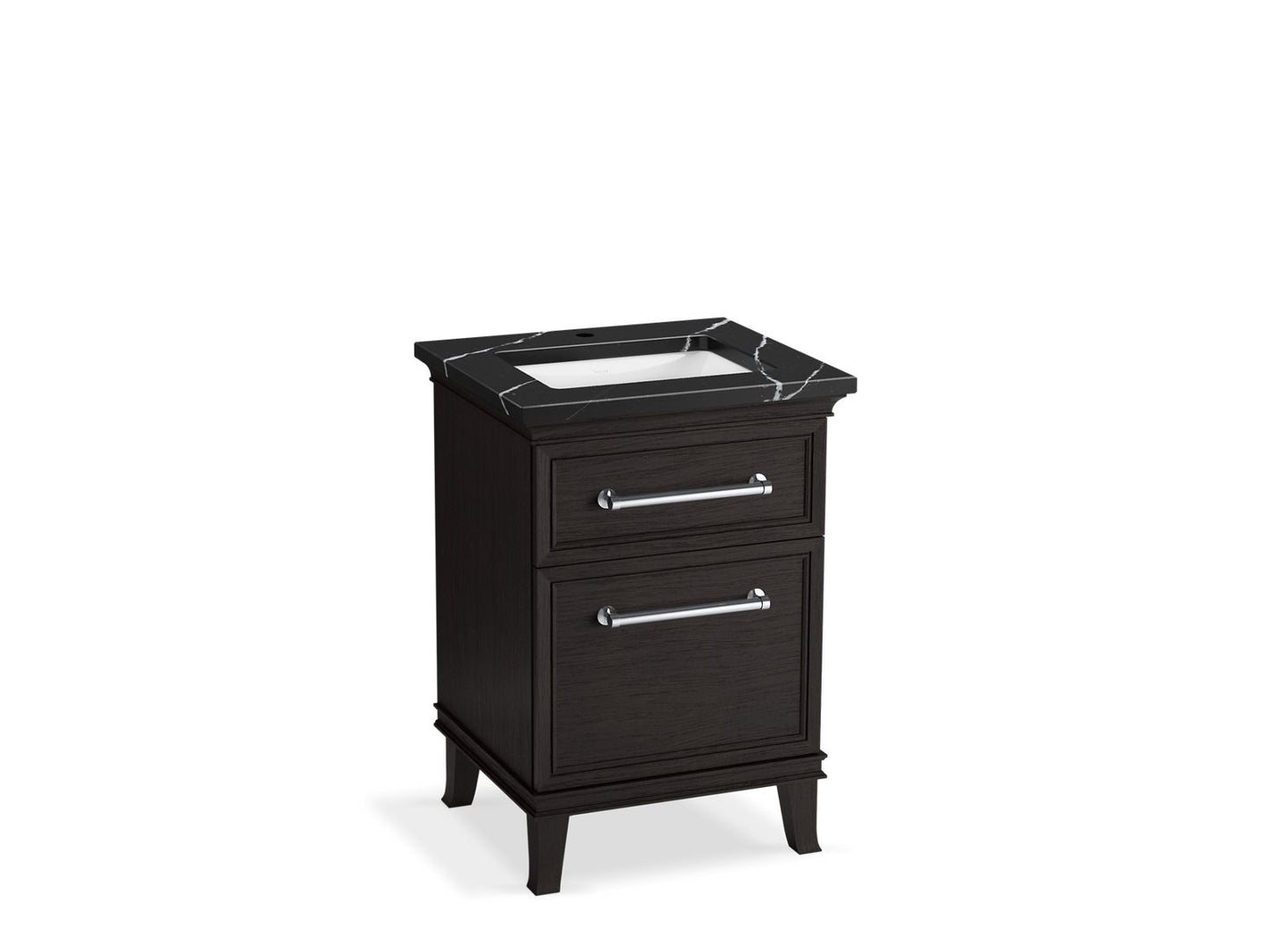 KOHLER K-CM29469-BD1-WEC 24" bathroom vanity cabinet with sink and quartz top - Carbon Oak