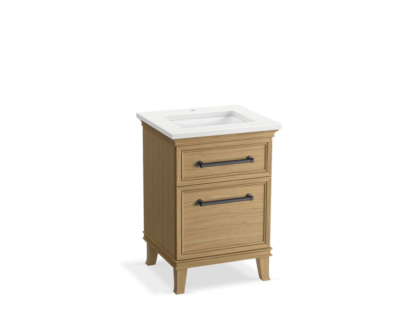 KOHLER K-CM29469-BD1-KWL 24" bathroom vanity cabinet with sink and quartz top - Light Oak