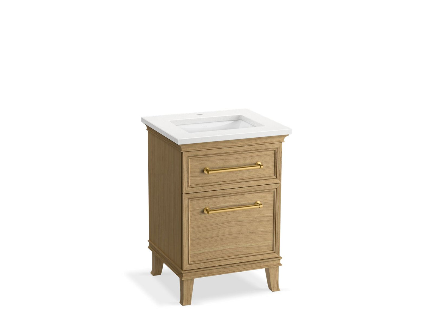 KOHLER K-CM29469-BD1-KWB 24" bathroom vanity cabinet with sink and quartz top - Light Oak