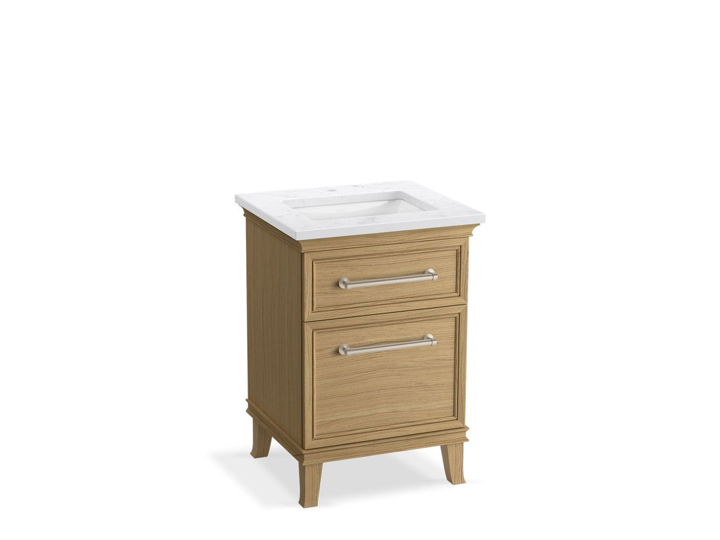 KOHLER K-CM29469-BD1-KTN 24" bathroom vanity cabinet with sink and quartz top - Light Oak