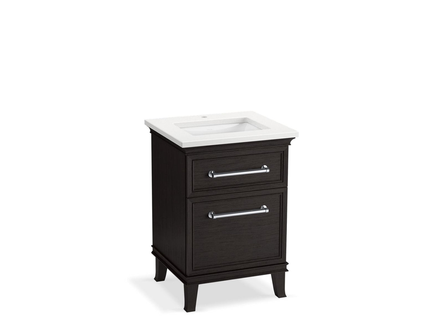KOHLER K-CM29469-BD1-BWC 24" bathroom vanity cabinet with sink and quartz top - Carbon Oak