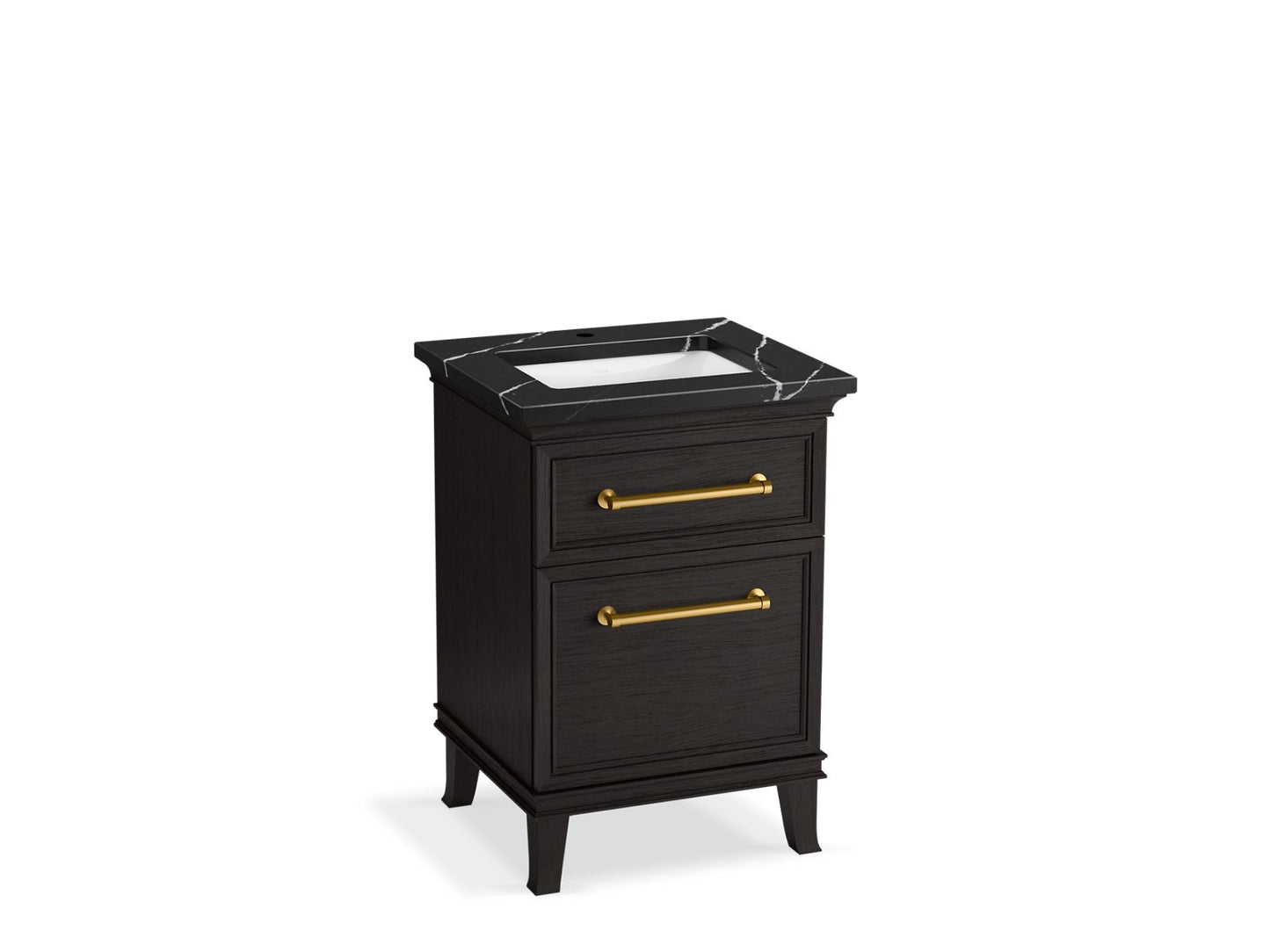 KOHLER K-CM29469-BD1-BEB 24" bathroom vanity cabinet with sink and quartz top - Carbon Oak