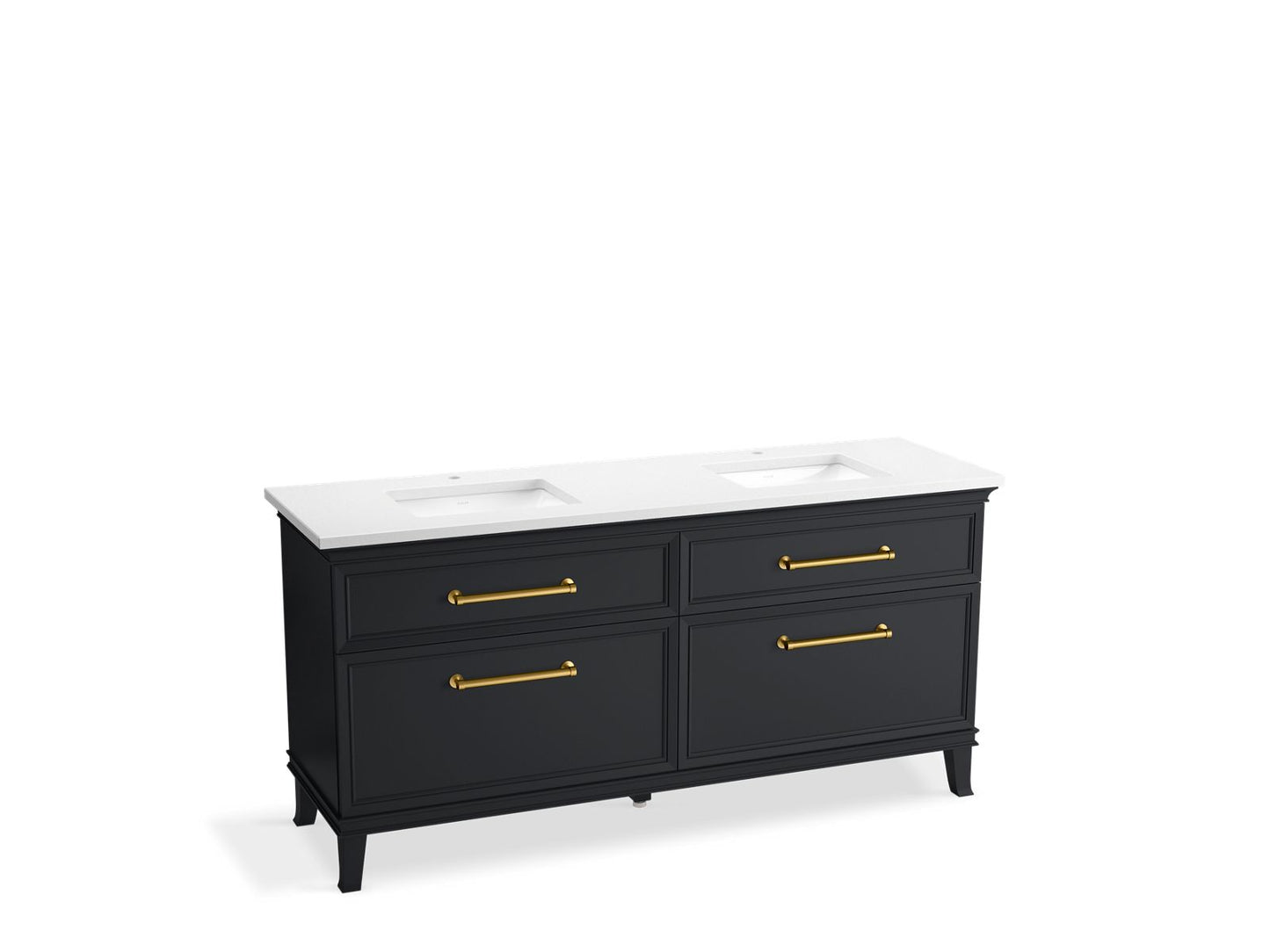 KOHLER K-CM29482-BD6-XWB 72" bathroom vanity cabinet with sinks and quartz top - Slate Grey