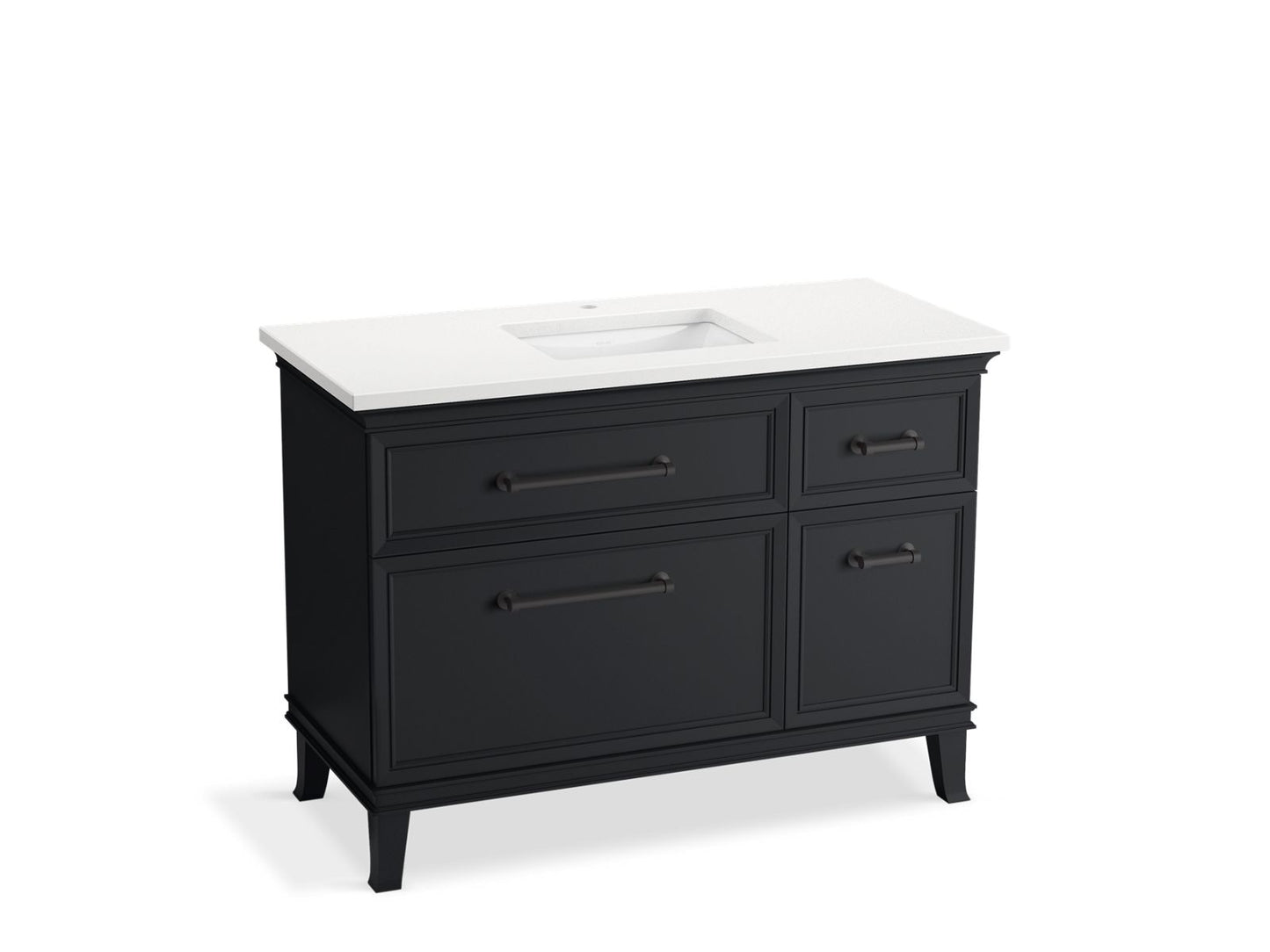 KOHLER K-CM29481-BD4-XWL 48" bathroom vanity cabinet with sink and quartz top - Slate Grey