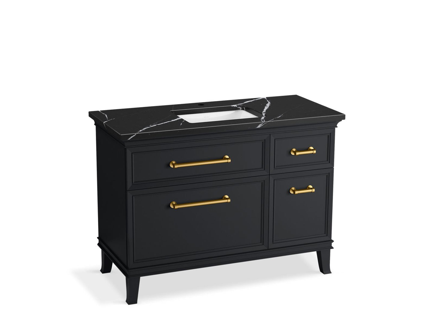 KOHLER K-CM29481-BD4-XEB 48" bathroom vanity cabinet with sink and quartz top - Slate Grey