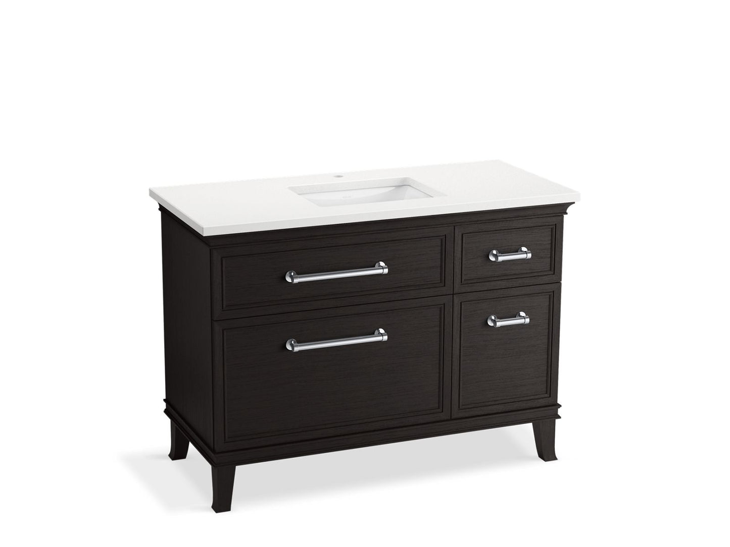 KOHLER K-CM29481-BD4-BWC 48" bathroom vanity cabinet with sink and quartz top - Carbon Oak