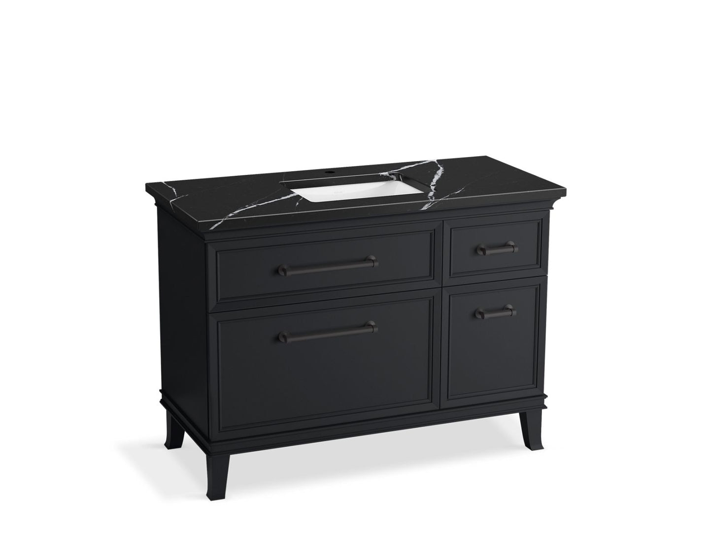 KOHLER K-CM29481-BD4-XEL 48" bathroom vanity cabinet with sink and quartz top - Slate Grey