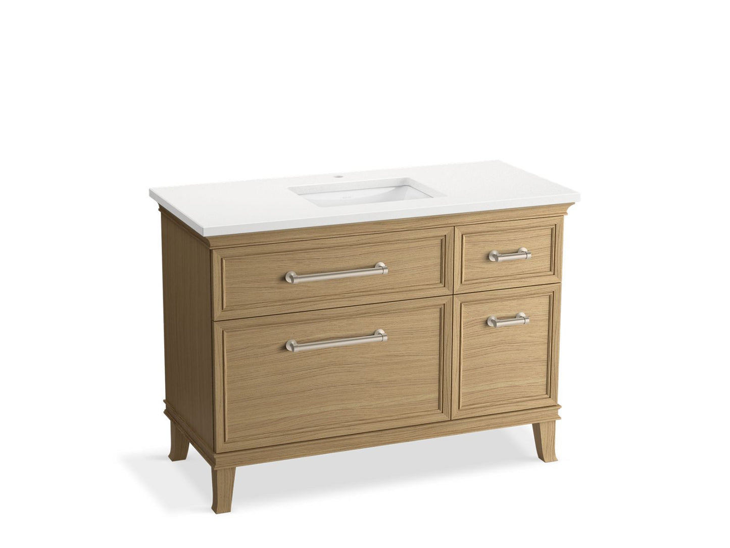 KOHLER K-CM29481-BD4-KWN 48" bathroom vanity cabinet with sink and quartz top - Light Oak